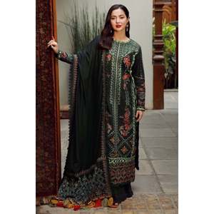 Ensemble de costume Karandi brodé pour femmes avec châle et pantalon - ZAIB - 3 pièces - Product Image 1