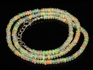 สร้อยโอปอลไฟเอธิโอเปีย33.65กะรัตลูกปัดพลอยสีรุ้งธรรมชาติพร้อมส่ง - Product Image 3