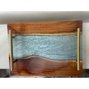Plateau en bois et résine époustouflant pour la décoration de la maison, plateau en époxy pour un usage quotidien, plateau en résine et bois fait main de qualité supérieure, prix bas - Product Image 1