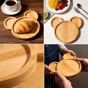 Plateau de service en bois <span class=keywords><strong>Mickey</strong></span> Mouse pour enfants, assiettes en forme d'ours, <span class=keywords><strong>assiette</strong></span> en bois de teck, <span class=keywords><strong>assiette</strong></span> personnalisée en forme d'animal pour servir des collations et décorer - Product Image 5