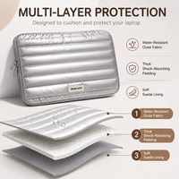 Housse d'ordinateur portable rembourrée imperméable et antichoc avec doublure en daim doux pour ordinateur portable de 13 à 14 pouces