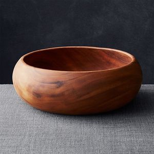 TIEMPO PERFECTO ARTESANÍA VERSÁTIL Tazón de masa de madera Hecho a mano para frutas o ensaladas Vintage Casa de campo rústica de alta calidad - Product Image 1