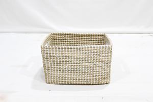 Artex Dong Thap usine fait à la main rectangulaire jonc de mer panier mélange ficelle en plastique avec poignées de trou pour la décoration de stockage à la maison - Product Image 2