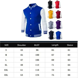 Varsity Jacket Mens Baseball VarsityCanvas Manga larga Letterman Color Block Estampado gráfico Bomber Chaquetas Estilo Varsity Jacket - Product Image 5