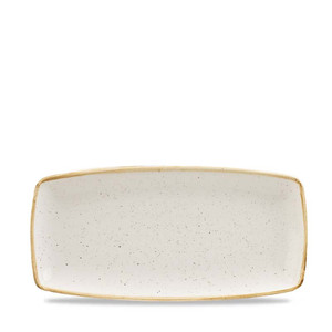 Plateau rectangulaire blanc en pierre Churchil 35 x 18,5 cm pour restaurants, traiteurs et vente en gros - Product Image 1