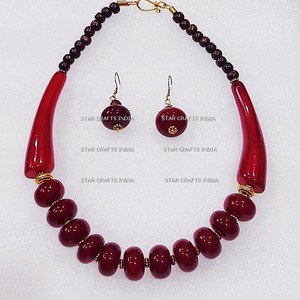 Producto más vendido de collar de resina y madera de alta calidad del fabricante indio disponible a granel - Product Image 3