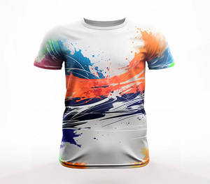 เสื้อยืดโพลีเอสเตอร์ผู้ชาย พิมพ์ลายโลโก้ทั่วตัว ออกแบบเองได้ แห้งเร็ว เหมาะสำหรับออกกำลังกาย เล่นกีฬา และใส่ในยิม - Product Image 5