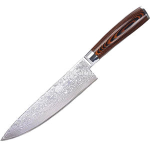 Nuevo Cuchillo de Cocina de Acero de Damasco con Mango de Madera, Cuchillo de Chef de 8 Pulgadas, 71 Capas, Acero de Damasco Japonés - Product Image 1