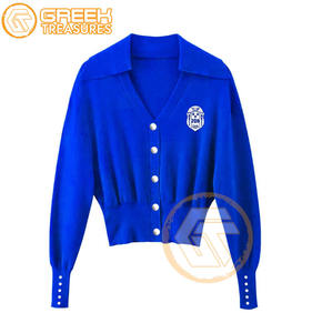 Cárdigan bordado de acrílico Zeta Phi Beta personalizado Sorority de alta calidad, suéteres transpirables griegos más finos para mujer, cárdigans - Product Image 2
