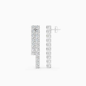 JEWELLERY PLANET Boucles d'oreilles créoles de luxe en or 10K, diamant taille coussin, sertissage clos vintage, design couronne bohème, unisexe, mariage - Product Image 1