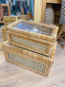 Tốt Nhất Bán Mây & Thủy Tinh Hiển Thị Hộp Lưu Trữ Hộp Tre Dệt Giỏ Cho Trái Cây Hoa Lưu Trữ Giỏ - Product Image 3