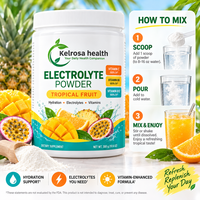Poudre d'électrolytes en vrac pour usine, marque privée OEM, mélange de boisson hydratante à 6 électrolytes essentiels avec vitamine C et zinc