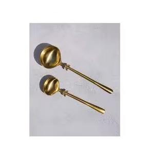 Ensemble de serveurs à salade de luxe moderne en acier inoxydable plaqué or, outils à salade pour la maison et les restaurants, passe au lave-vaisselle - Product Image 1