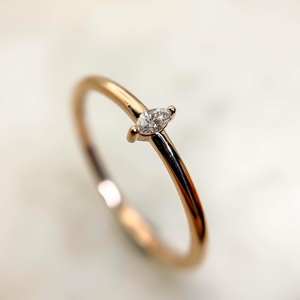 Bague de fiançailles 8x4mm Marquise Cut White CZ | Bande solitaire délicate | Bijoux de mariage minimalistes en argent 925 - Product Image 5