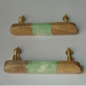 Poignées de meubles en bois et résine de luxe les plus vendues, poignées de porte en métal, lot de 2 pièces pour armoires de cuisine et commodes - Product Image 4