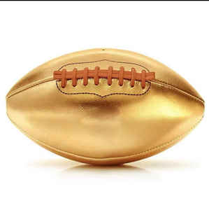 Ballon de rugby souple de couleur personnalisée de fabricant élevé quantité en vrac approvisionnement direct d'usine ballon de rugby en cuir fabriqué - Product Image 4