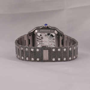 Luxury custom <b>Iced</b> <b>Out</b> Skeleton Moissanite Black Diamond <b>Watch</b> Men Stainless Steel Wrist Diamond <b>watch</b> For Men Gift - Product Image 3