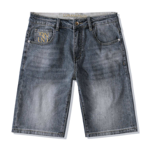 Shorts en jean décontractés extensibles pour hommes 2025 – Denim bleu et noir – Tissu toile – Style urbain - Product Image 1