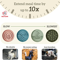 Gamelle anti-glouton durable et écologique en plastique OEM pour chats et chiens, tapis anti-étouffement, plusieurs couleurs, utilisation intérieure/extérieure