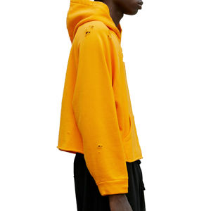 Oem Men Basics, Sudadera con capucha de mezcla de algodón Custom Distressed Heavyweight 100% Cotton 500gsm Heavy Weight Sudadera con capucha desgastada - Product Image 3