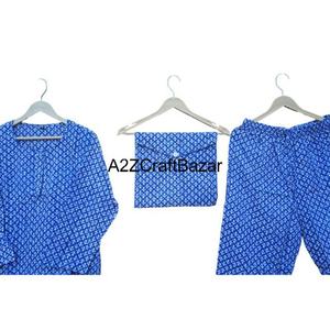 Conjunto de Pijama Hecho a Mano, Camisón Floral de Verano con Cuello Redondo Suave, Traje de Pijama para Damas de Honor, 100% Algodón Puro - Product Image 4