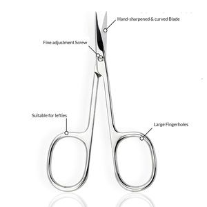 Tijeras para el cuidado de las uñas de manicura de acero inoxidable de alta calidad de 4 \ ", hoja curva con herramienta de belleza para cutículas puntiagudas afiladas con bolsa - Product Image 2