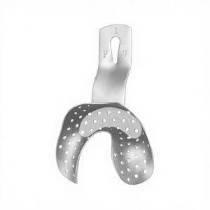 Bandeja de Impresión # Mandíbula Inferior Manual de Acero Inoxidable, Parcialmente Dentada, para Uso Profesional Dental, 12 Posiciones de Mandíbula, Alta Calidad - Product Image 1