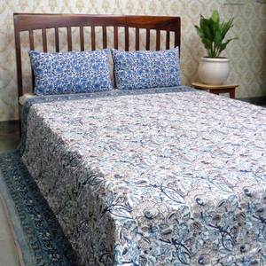 Colcha acolchada de algodón orgánico al mejor precio, tela de gasa de algodón suave estampada con bloque de mano, edredón con relleno de algodón 100%, tamaño King, venta - Product Image 5