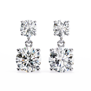 Boucles d'oreilles classiques en or 18 carats avec diamants de laboratoire plaqués rhodium, élégantes et luxueuses - Product Image 4
