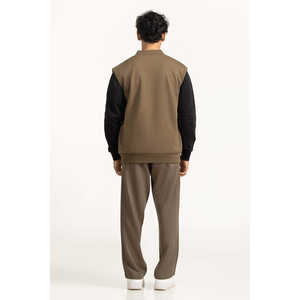 Chaleco de Punto Transpirable para Hombre, Estilo Casual Vintage con Logotipo Decorativo, para Otoño, Hecho de Tela de Poliéster, Lana y Algodón - Product Image 2