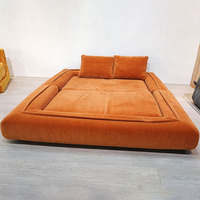 Canapé-lit pliable en velours côtelé avec accoudoirs carrés, canapé modulaire compressible, fauteuil de loisirs confortable et moelleux, canapé paresseux