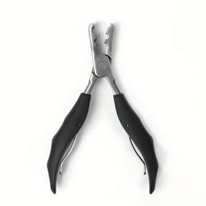 Pinza de 5.7 Pulgadas 2 en 1 con Mango Negro y Ranuras Planas de 3mm y 5mm para Extensiones de Cabello Pre-Adheridas - Product Image 1