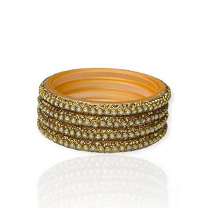 ชุดกำไลอะคริลิคประดับมุกและคริสตัลชุบทองคำแท้ งานแฮนด์เมด คุณภาพพรีเมียม สำหรับงานแต่งงาน ทันสมัย ขายส่งจำนวนมาก ส่งออกทั่วโลก - Product Image 3