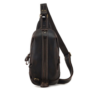 Custom Unisex Waterproof Genuine Leather Crossbody Sling Bag with Anti-Theft <b>Solar</b> <b>Panel</b> Stylish Messenger Bag - Product Image 1