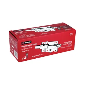 Hermex ล็อกประตูกันขโมยแบบยึดด้านซ้ายพร้อมกุญแจเหล็กและโลหะผสมสังกะสี3ชิ้นต่อกล่องการใช้งานกลางแจ้ง