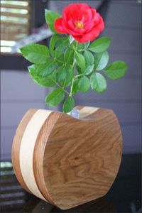 Vase à fleurs en bois de manguier et d'acacia, design moderne, écologique, fait main, grande taille, décoration de table pour la vente de Noël - Product Image 5