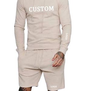 Sudadera con capucha para hombre, pantalones de chándal, conjuntos para correr, venta al por mayor, de algodón orgánico sudaderas con capucha, logotipo personalizado, conjunto de dos piezas, pantalones cortos de chándal para hombre - Product Image 2