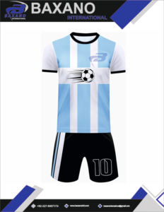 Maillot de football personnalisé, ensemble de maillot de football, bleu clair, blanc, uniforme de football, respirant, séchage rapide, 100% polyester, vêtements de sport - Product Image 4