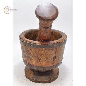 Mortero y Maja de madera creativa, herramienta de cocina hecha a mano, mezcla de especias y hierbas de ajo, tazón triturador para el hogar y utensilios de cocina - Product Image 3