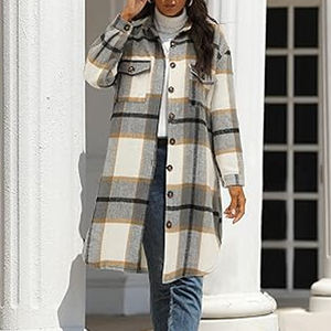 Abrigo de invierno para mujer, chaqueta de manga larga con solapa y doble botonadura, abrigo largo, nueva ropa de abrigo informal holgada y cálida 2025 - Product Image 4