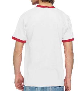 Camiseta Ringer de algodón de manga corta para hombre, camisetas unisex con logotipo personalizado - Product Image 5