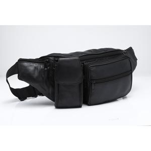 Sac de ceinture en cuir de voyage moderne pour hommes Sac de taille en cuir d'extérieur à bandoulière décontracté de tous les jours avec plusieurs compartiments - Product Image 2