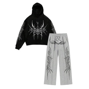 Survêtements pour hommes dtg dtf imprimer tenue de jogging athlétique décontractée coupe ajustée deux pièces survêtement de gymnastique polyester entraînement 2025 - Product Image 1