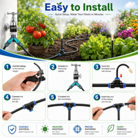 Kit de Riego para Jardín DIY, Boquilla para Áreas Pequeñas, 360° °   Sistema de Riego por Aspersión Ajustable para Patio, Invernadero, Césped y Plantas