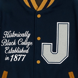 Chaqueta Universitaria de Béisbol HBCU Apparel 1877 Jackson State University para Hombre, Cuello Alto, con Logotipo Estampado - Product Image 4