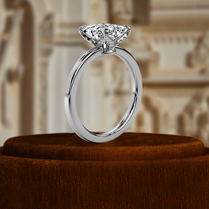 Anillo de Compromiso con Diamante Cultivado en Laboratorio, Corte Princesa, 1 Quilate, Certificado IGI, Media Montura, Oro Amarillo de 14k, Anillo de Bodas para Novia - Product Image 6