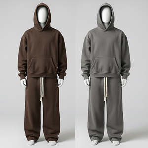 Ensemble de survêtement et de sweat-shirt en polaire épais pour homme, décontracté, uni, pour l'hiver - Veste de sport chaude - Product Image 6