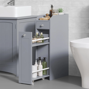 Petit meuble de rangement de salle de bain avec tiroirs coulissants Meuble-lavabo moderne autoportant simple Meuble d'angle réglable - Product Image 4