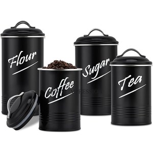 Fourniture directe d'usine de haute qualité en métal de forme cylindrique ensemble de 3 ustensiles de cuisine aliments et autres articles pots en fer blanc - Product Image 3