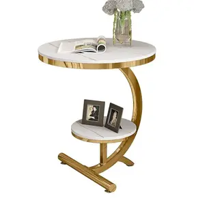装饰C形大理石顶端侧桌有吸引力的定制尺寸和颜色设计师客厅端桌